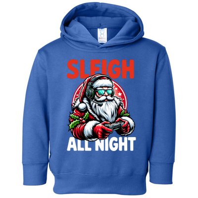 Christmas Gamer Sleigh All Night Video Game Santa Xmas Toddler Hoodie