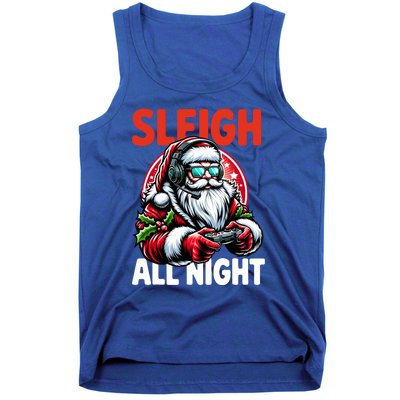 Christmas Gamer Sleigh All Night Video Game Santa Xmas Tank Top