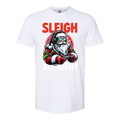 Christmas Gamer Sleigh All Night Video Game Santa Xmas Softstyle CVC T-Shirt