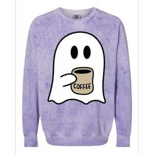 Cute Ghost Spooky Coffee Spooky Season Fall Coffee Lover Gift Colorblast Crewneck Sweatshirt