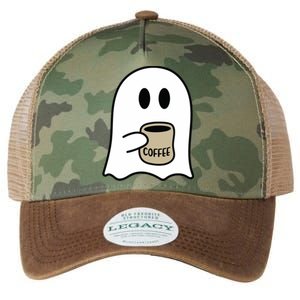 Cute Ghost Spooky Coffee Spooky Season Fall Coffee Lover Gift Legacy Tie Dye Trucker Hat