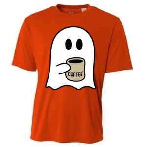 Cute Ghost Spooky Coffee Spooky Season Fall Coffee Lover Gift Cooling Performance Crew T-Shirt