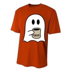 Cute Ghost Spooky Coffee Spooky Season Fall Coffee Lover Gift Performance Sprint T-Shirt