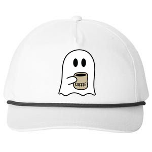 Cute Ghost Spooky Coffee Spooky Season Fall Coffee Lover Gift Snapback Five-Panel Rope Hat