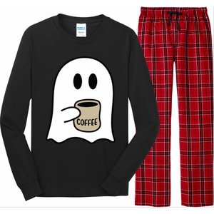 Cute Ghost Spooky Coffee Spooky Season Fall Coffee Lover Gift Long Sleeve Pajama Set