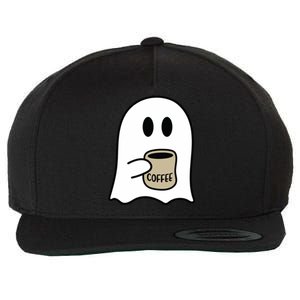 Cute Ghost Spooky Coffee Spooky Season Fall Coffee Lover Gift Wool Snapback Cap