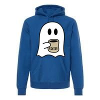 Cute Ghost Spooky Coffee Spooky Season Fall Coffee Lover Gift Premium Hoodie