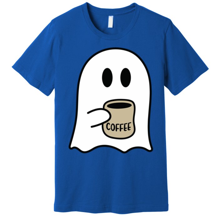 Cute Ghost Spooky Coffee Spooky Season Fall Coffee Lover Gift Premium T-Shirt