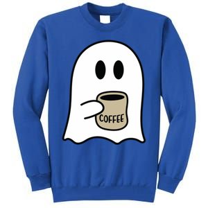 Cute Ghost Spooky Coffee Spooky Season Fall Coffee Lover Gift Tall Sweatshirt