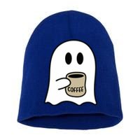 Cute Ghost Spooky Coffee Spooky Season Fall Coffee Lover Gift Short Acrylic Beanie