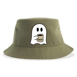 Cute Ghost Spooky Coffee Spooky Season Fall Coffee Lover Gift Sustainable Bucket Hat