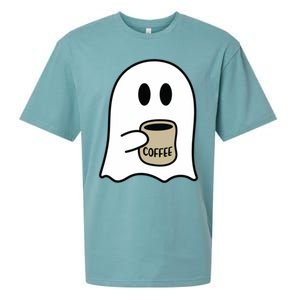 Cute Ghost Spooky Coffee Spooky Season Fall Coffee Lover Gift Sueded Cloud Jersey T-Shirt