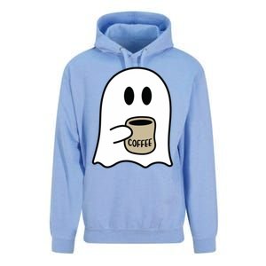 Cute Ghost Spooky Coffee Spooky Season Fall Coffee Lover Gift Unisex Surf Hoodie