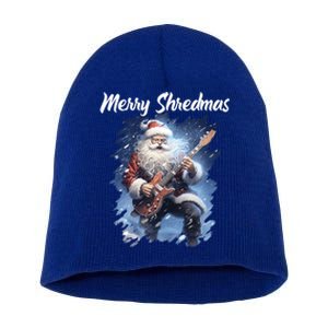 Christmas Guitarist Santa Playing Electric Guitar Rock Music Gift Short Acrylic Beanie