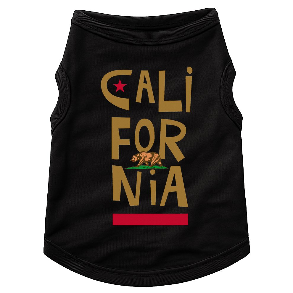 California Golden State CA Flag Bear Funny Doggie Tank