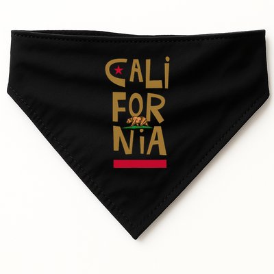California Golden State CA Flag Bear Funny USA-Made Doggie Bandana