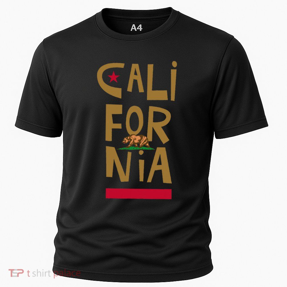 California Golden State CA Flag Bear Funny Performance Shirt