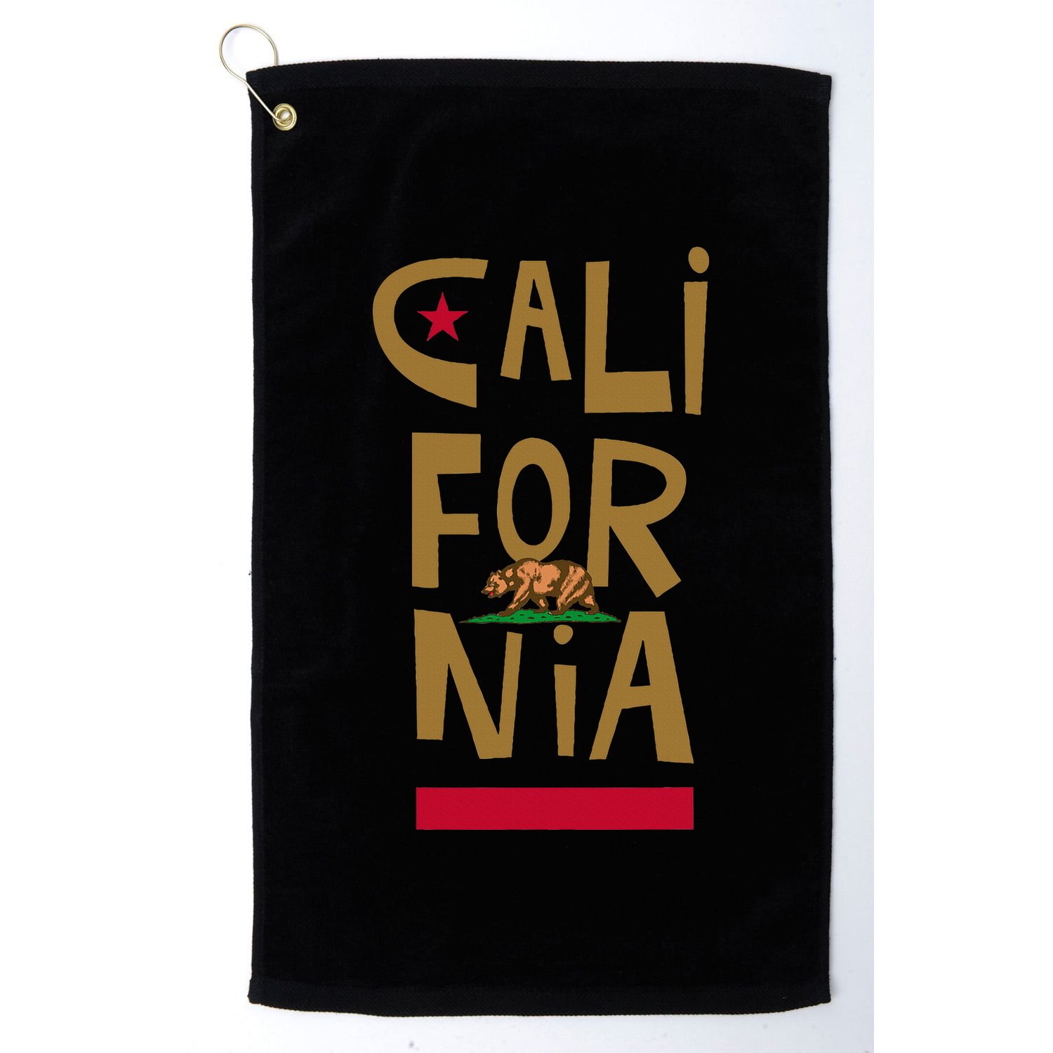 California Golden State CA Flag Bear Funny Golf Towel