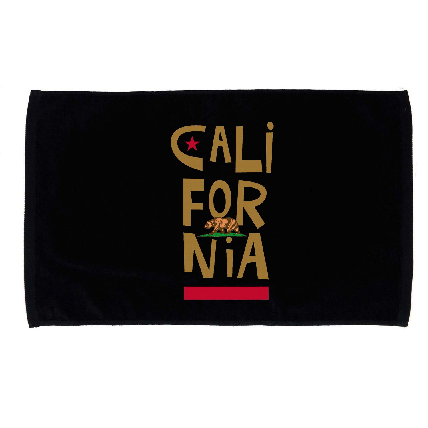California Golden State CA Flag Bear Funny Microfiber Hand Towel