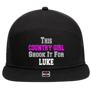 Country Girl Shook It For Luke Fun Music 7 Panel Mesh Trucker Snapback Hat