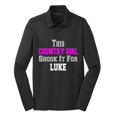 Country Girl Shook It For Luke Fun Music Silk Touch Performance Long Sleeve Polo