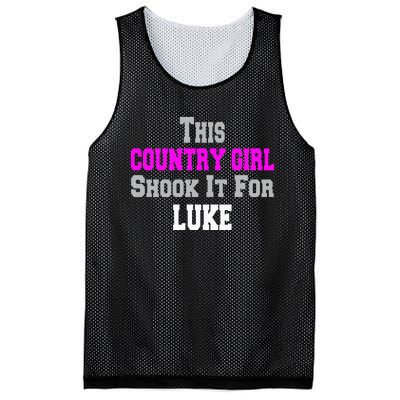 Country Girl Shook It For Luke Fun Music Mesh Reversible Basketball Jersey Tank