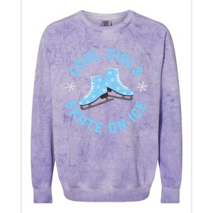 Cool Girls Skate On Ice Skating Colorblast Crewneck Sweatshirt