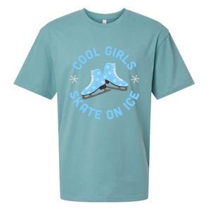 Cool Girls Skate On Ice Skating Sueded Cloud Jersey T-Shirt