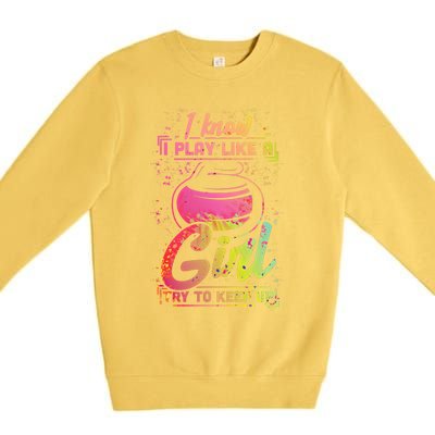 Curling Gift Stone Iron Team Play Like A Curling Cool Gift Premium Crewneck Sweatshirt