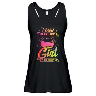 Curling Gift Stone Iron Team Play Like A Curling Cool Gift Ladies Essential Flowy Tank