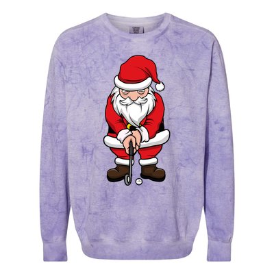 Christmas Golf Shirt Santa Claus Swing Funny Golf Tee Colorblast Crewneck Sweatshirt