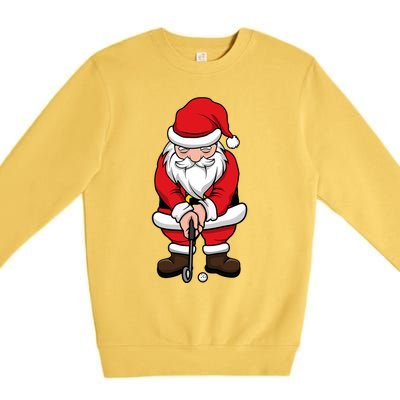 Christmas Golf Shirt Santa Claus Swing Funny Golf Tee Premium Crewneck Sweatshirt