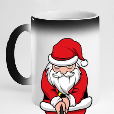 Christmas Golf Shirt Santa Claus Swing Funny Golf Tee 11oz Black Color Changing Mug