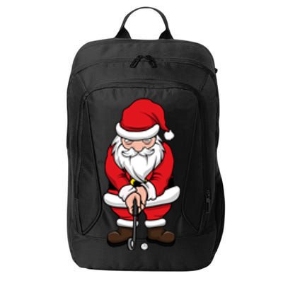 Christmas Golf Shirt Santa Claus Swing Funny Golf Tee City Backpack