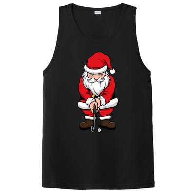 Christmas Golf Shirt Santa Claus Swing Funny Golf Tee PosiCharge Competitor Tank