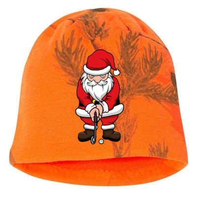 Christmas Golf Shirt Santa Claus Swing Funny Golf Tee Kati - Camo Knit Beanie