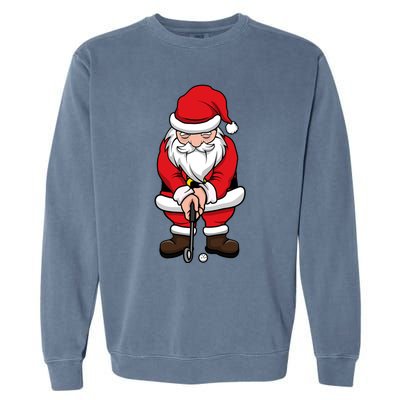 Christmas Golf Shirt Santa Claus Swing Funny Golf Tee Garment-Dyed Sweatshirt