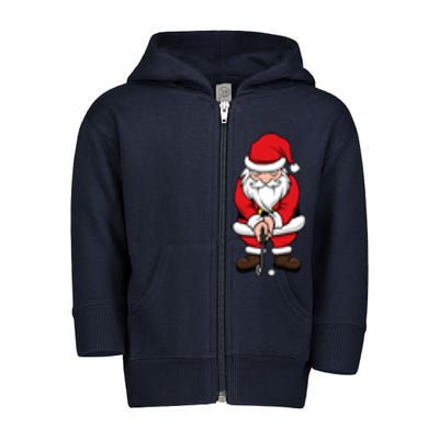 Christmas Golf Shirt Santa Claus Swing Funny Golf Tee Toddler Zip Fleece Hoodie