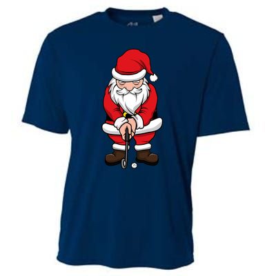 Christmas Golf Shirt Santa Claus Swing Funny Golf Tee Cooling Performance Crew T-Shirt