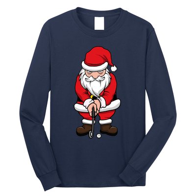 Christmas Golf Shirt Santa Claus Swing Funny Golf Tee Long Sleeve Shirt