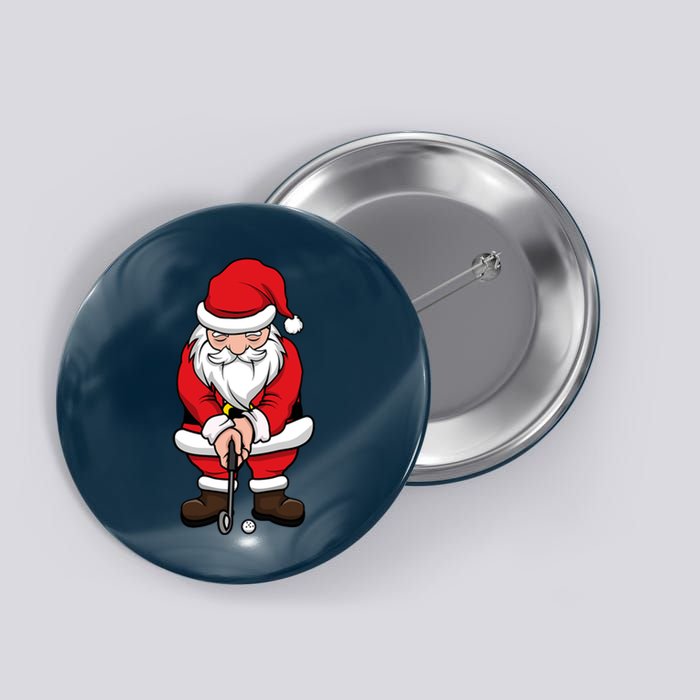 Christmas Golf Shirt Santa Claus Swing Funny Golf Tee Button