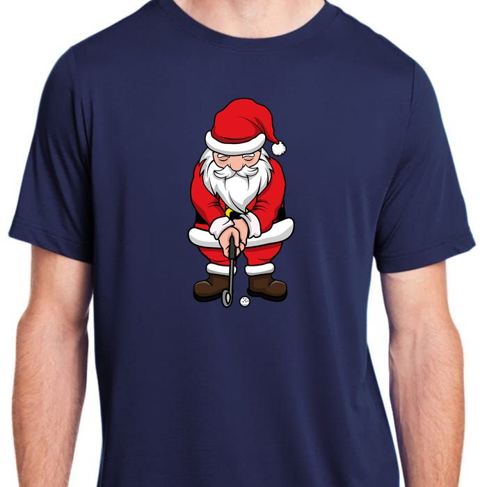 Christmas Golf Shirt Santa Claus Swing Funny Golf Tee Adult ChromaSoft Performance T-Shirt