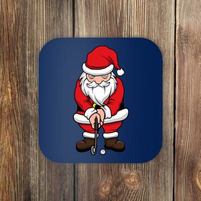 Christmas Golf Shirt Santa Claus Swing Funny Golf Tee Coaster