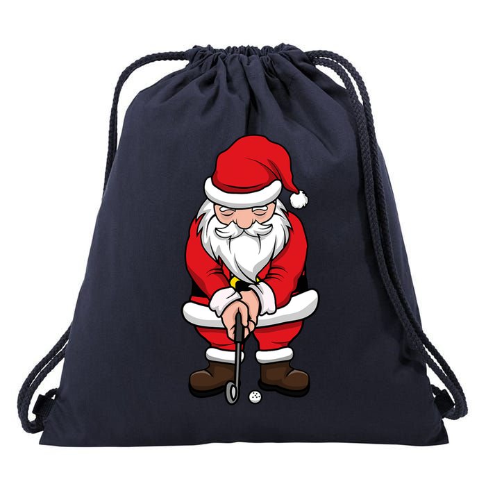 Christmas Golf Shirt Santa Claus Swing Funny Golf Tee Drawstring Bag