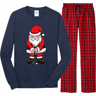 Christmas Golf Shirt Santa Claus Swing Funny Golf Tee Long Sleeve Pajama Set