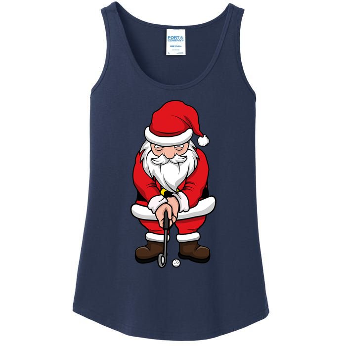 Christmas Golf Shirt Santa Claus Swing Funny Golf Tee Ladies Essential Tank