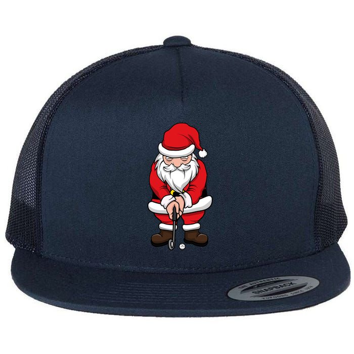 Christmas Golf Shirt Santa Claus Swing Funny Golf Tee Flat Bill Trucker Hat