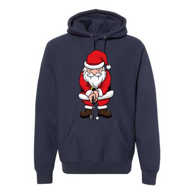 Christmas Golf Shirt Santa Claus Swing Funny Golf Tee Premium Hoodie