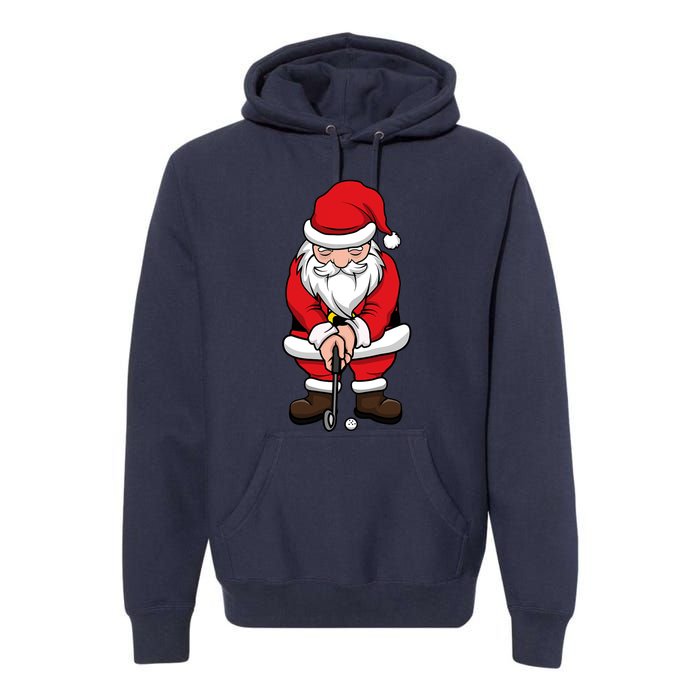 Christmas Golf Shirt Santa Claus Swing Funny Golf Tee Premium Hoodie