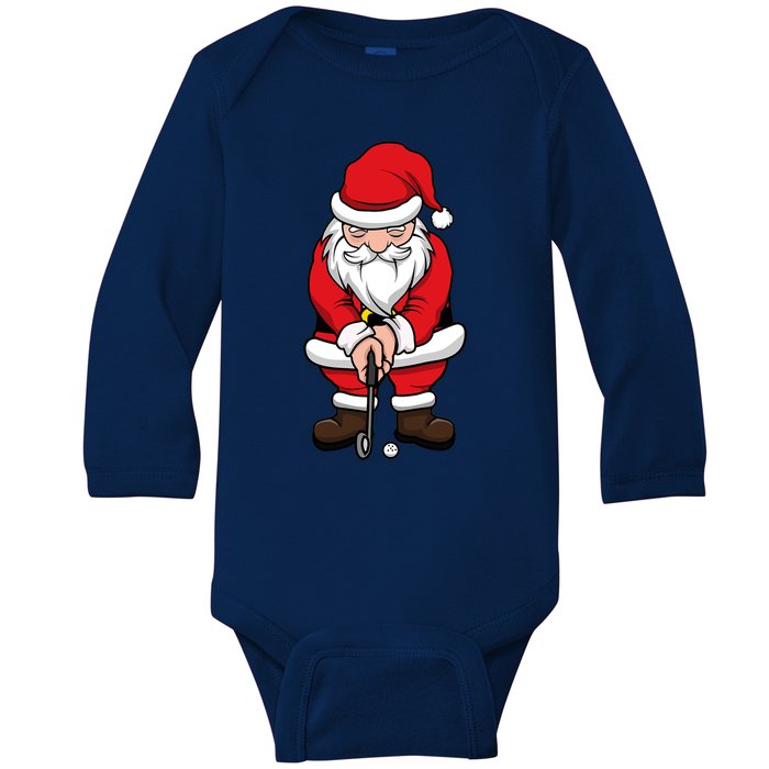 Christmas Golf Shirt Santa Claus Swing Funny Golf Tee Baby Long Sleeve Bodysuit